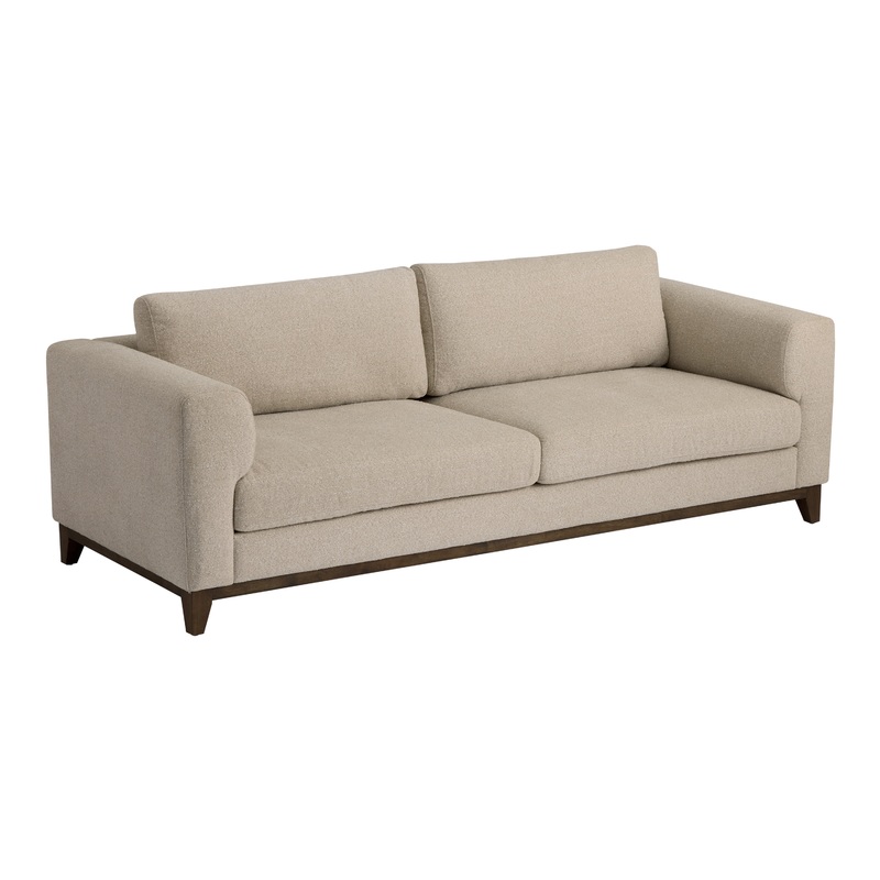Woodward Oatmeal Boucle Reverse Roll Arm Sofa