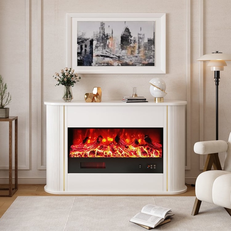 47″ Freestanding 1500W Electric Fireplace 5 Gear Adjustable 3D LED Flame Effect