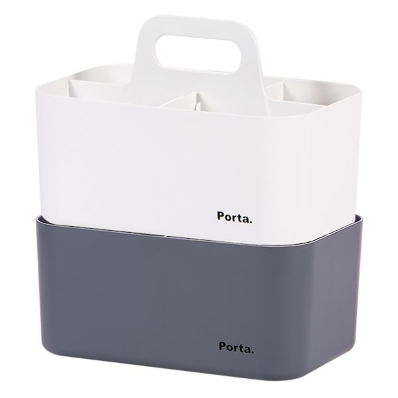 2-Pack Porta Compact Organizer, White & Grey