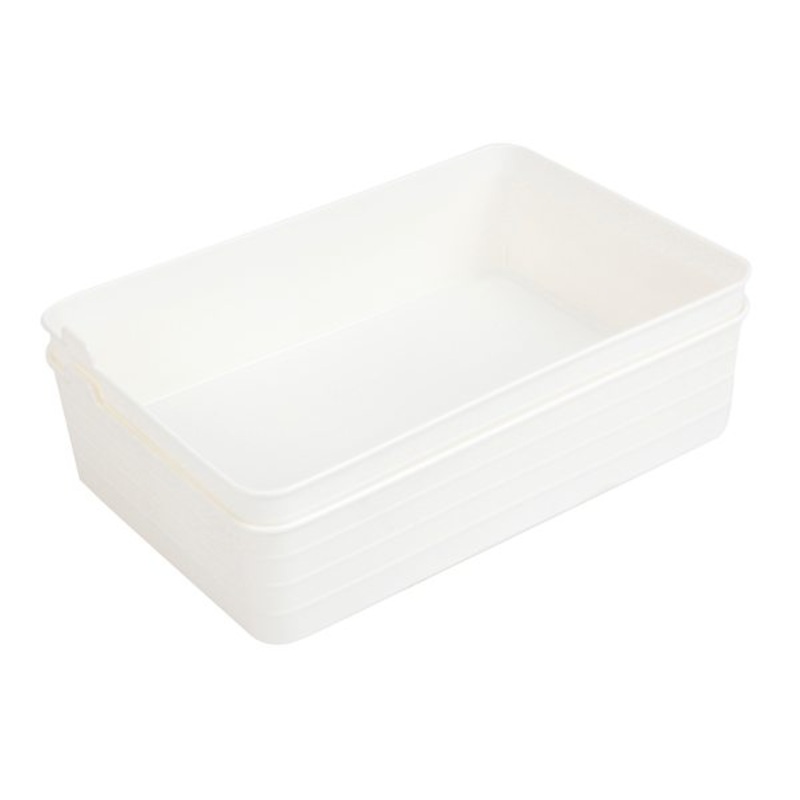 2-Pack Sort Storage Bin, White