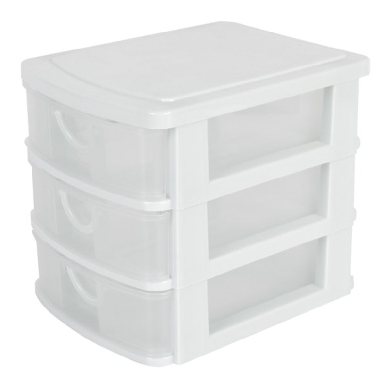 3-Drawer Mint & Clear Mini Organizer