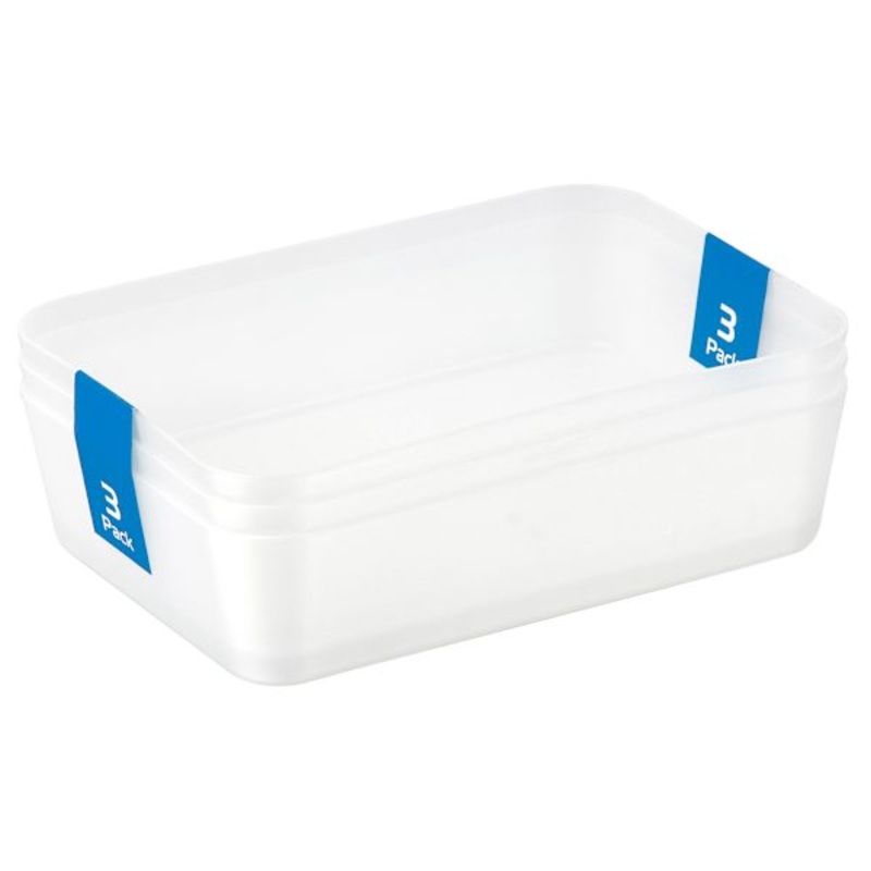 3-Pack Clear Basic Trend Drawer Organizer