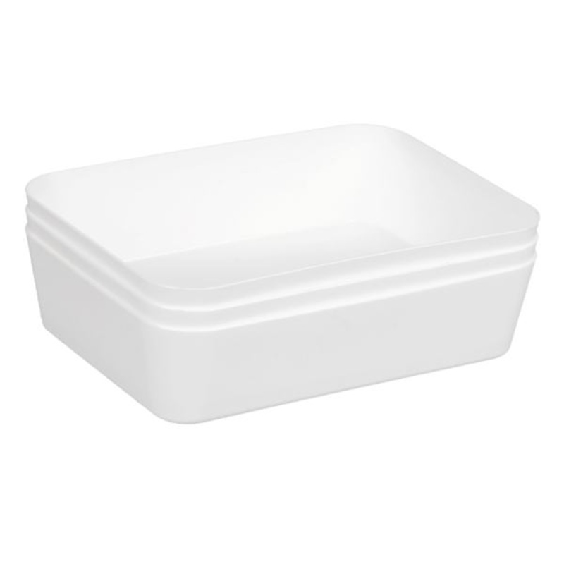 3-Pack Drawer Organizer, White