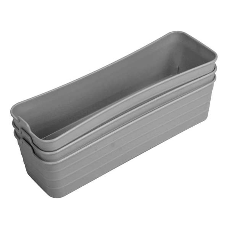 3-Pack Storage Sort Bin, Grey