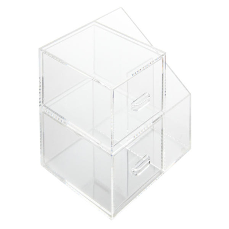 2-Drawers Clear Acrylic Desk Organizer