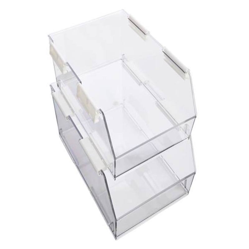 2-Piece Clear Stackable Storage Bin, Large