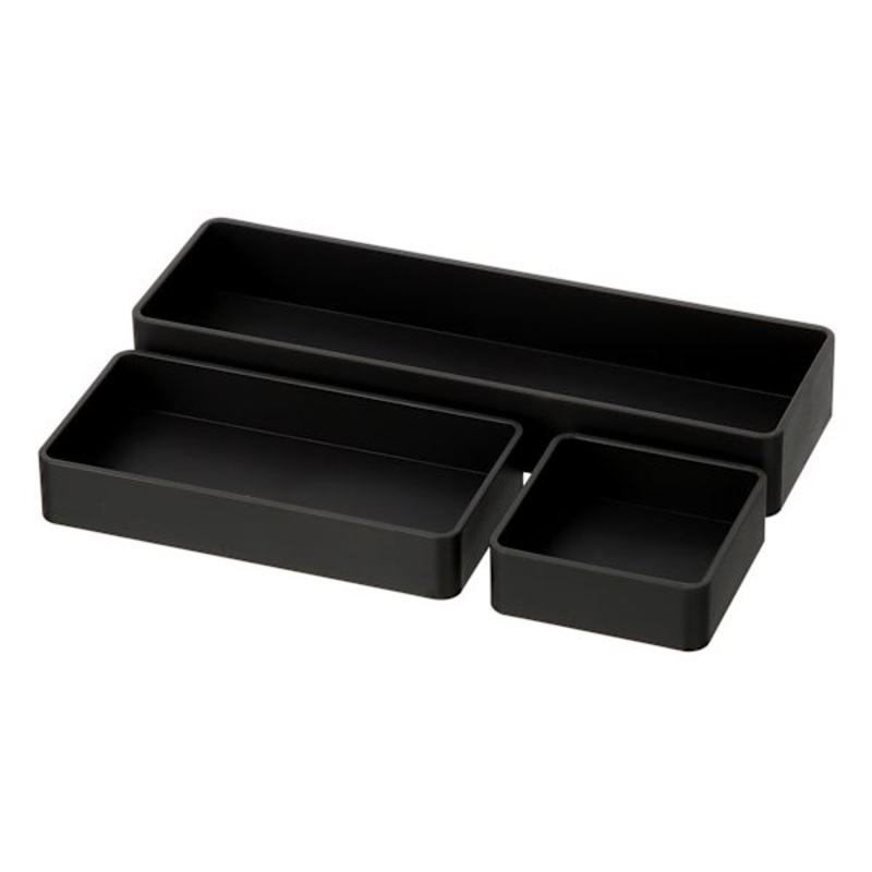 3-Piece Stackable Organization Set, Black Pearl
