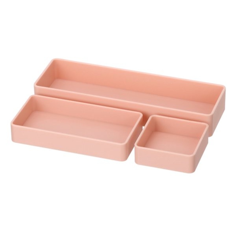 3-Piece Stackable Organization Set, Pearl Blush