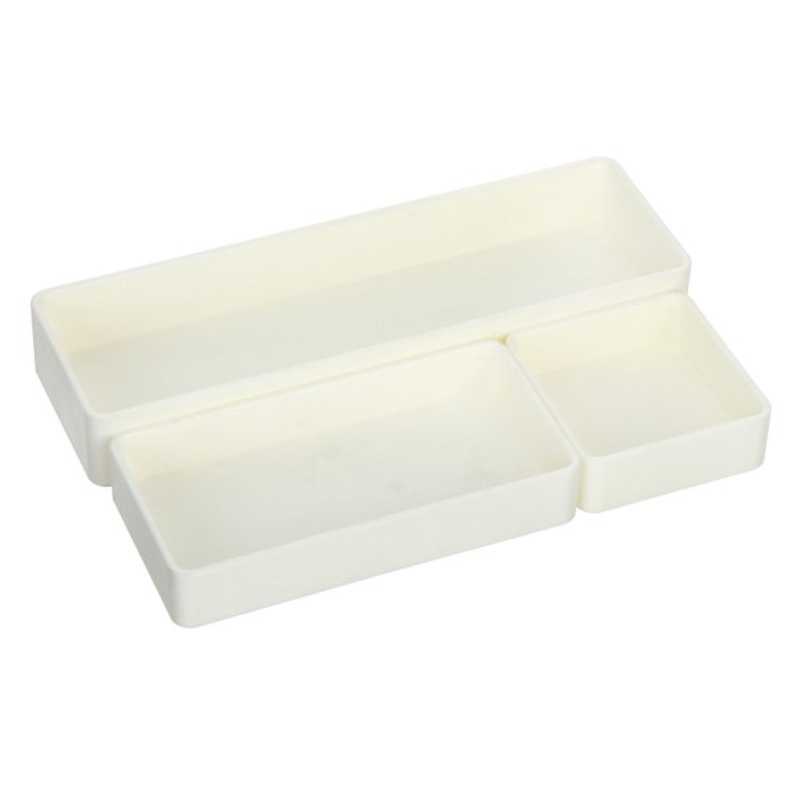 3-Piece Stackable Organization Set, White