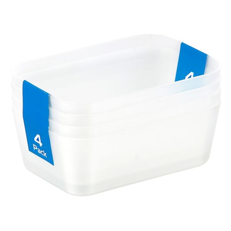4-Pack Clear Basic Trend Drawer Organizer
