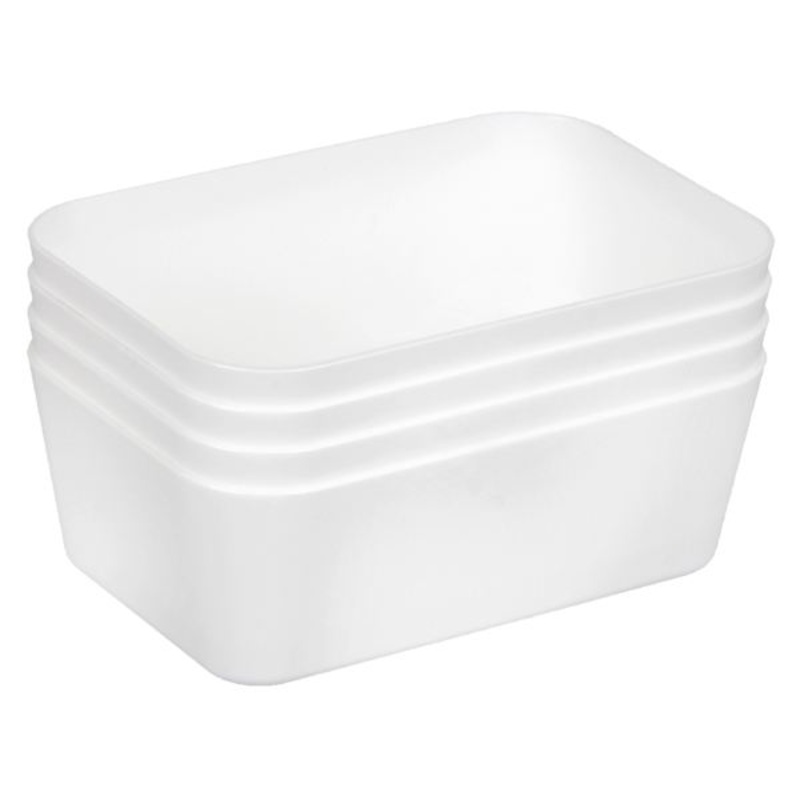 4-Pack Drawer Organizer, White