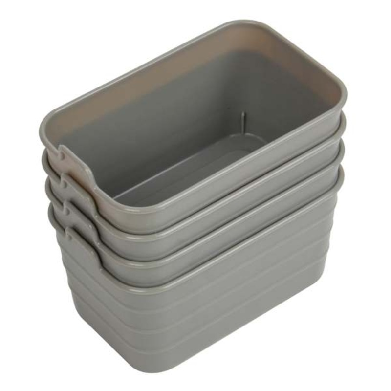 4-Pack Storage Sort Bin, Grey