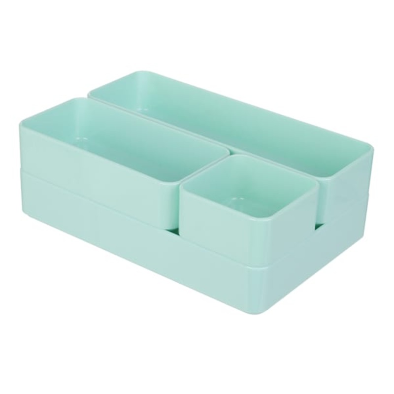4-Piece Stackable Organization Set, Opaque Green