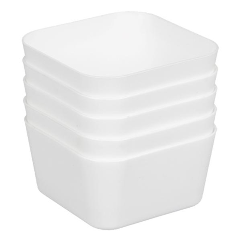 5-Pack Drawer Organizer, White