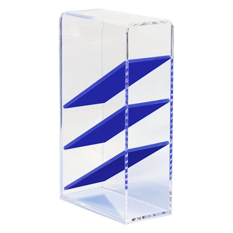 Acrylic Pencil Cup, Clear & Neon Blue