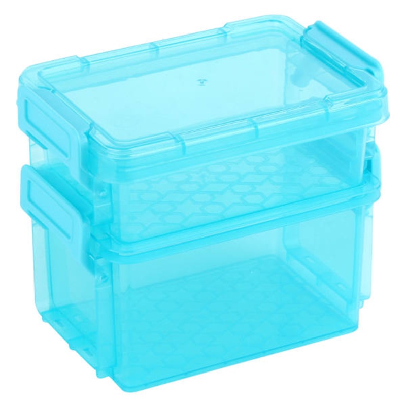 Set of 2 Blue Storage Box, 0.37L