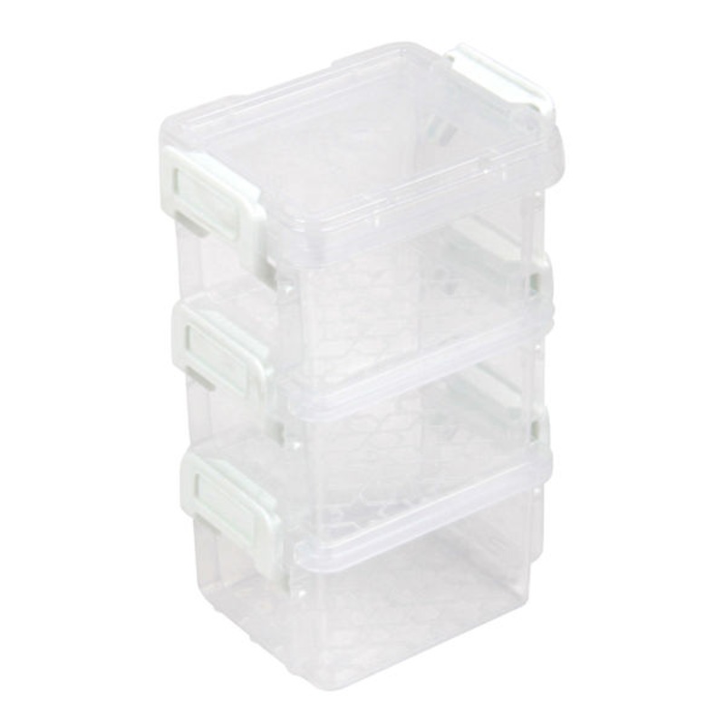 Set of 3 Clear Storage Box, 0.15l