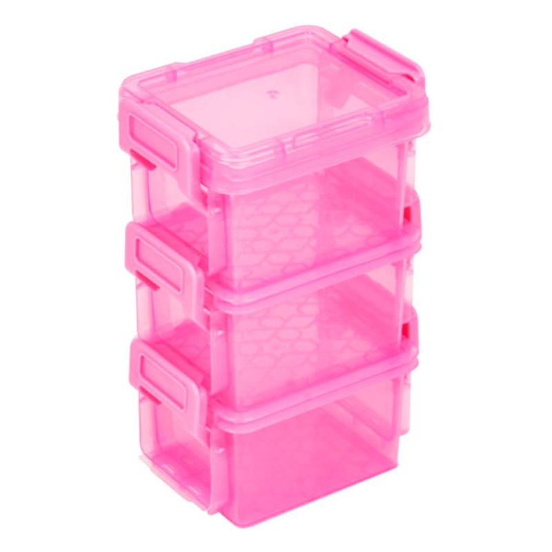 Set of 3 Pink Storage Box, 0.15l