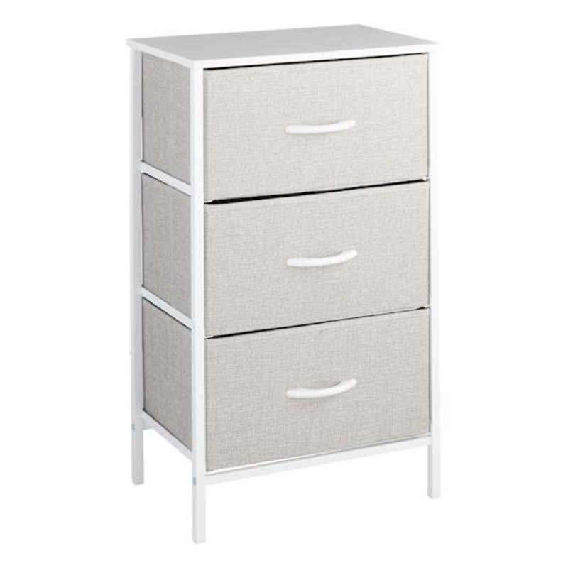 Seth 3-Drawer Storage Tower, Light Grey