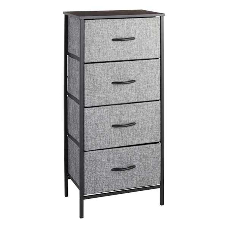 Seth 4-Drawer Storage Tower, Dark Grey