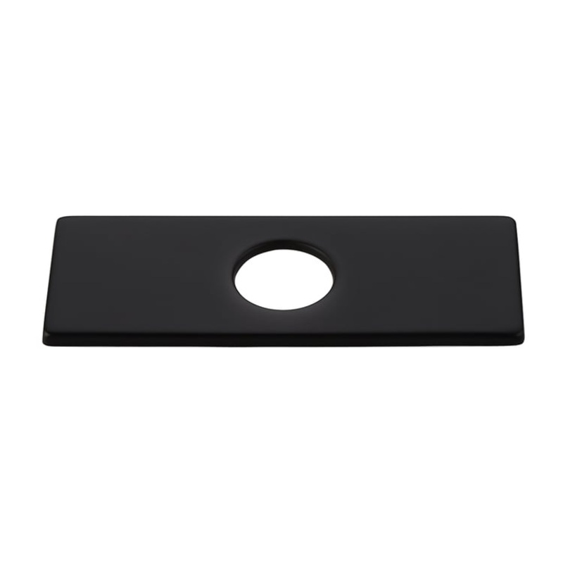 Square Escutcheon Plate Bathroom Vanity Sink Faucet Hole Cover Deck Plate Matte Black