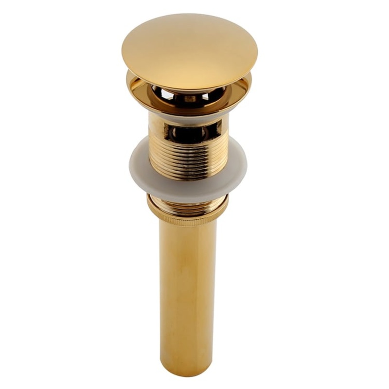 Ti-PVD Pop Up Bathroom Sinks Drain Gold Solid Brass with Overflow