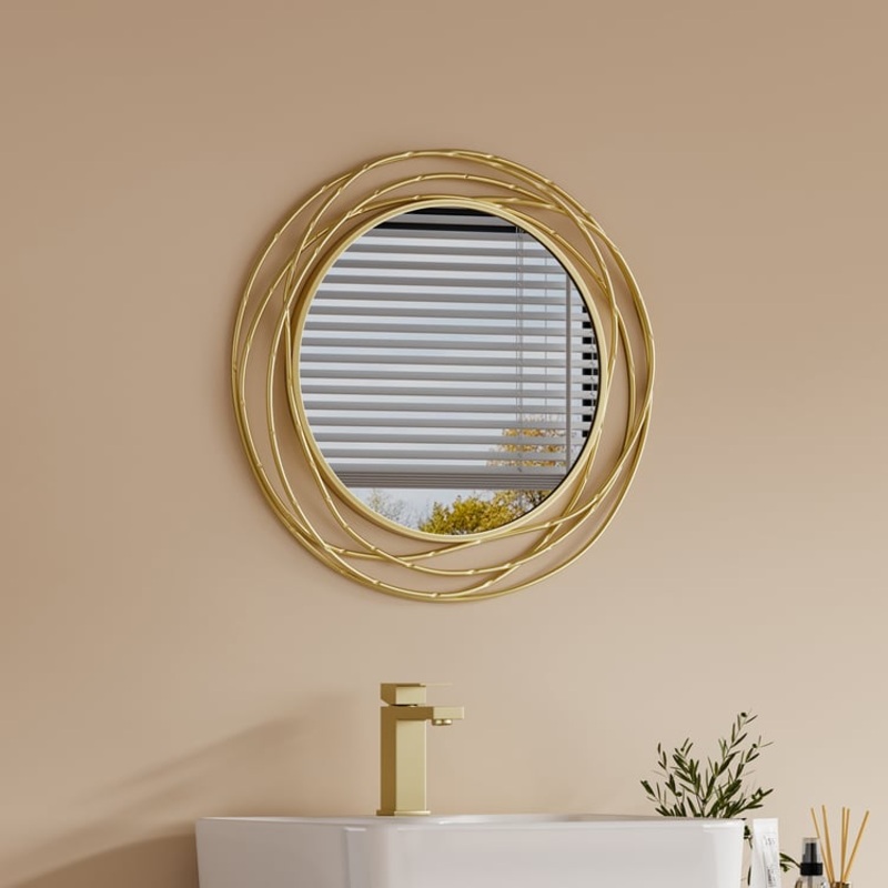 23.6″ Large Round Gold Mirror