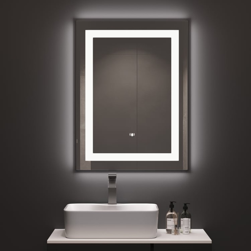 24″x32″ Gesture Control Frameless LED Bathroom Mirror Anti-Fog & Bluetooth Speaker