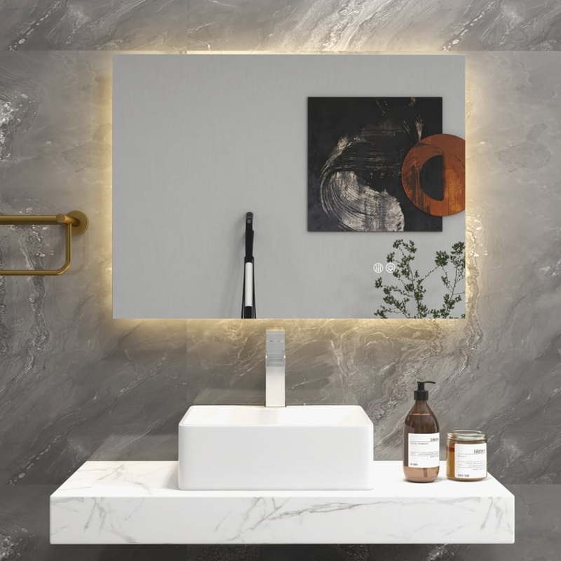 32″ x 24″ Rectangular Wall Mounted LED Bathroom Vanity Mirror Anti-Fog Frameless Backlit