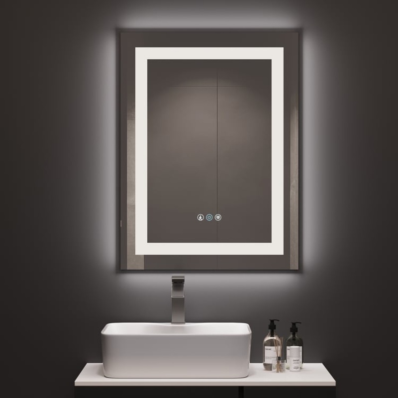 32″x24″ Touch Control Frameless LED Bathroom Mirror Anti-Fog & Bluetooth Speaker