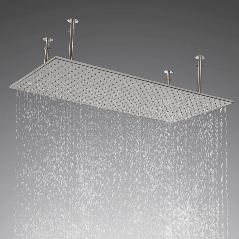 20″x40″ Ceiling Mounted Rain Shower Head Modern Luxurious Stainless Steel Rectangle