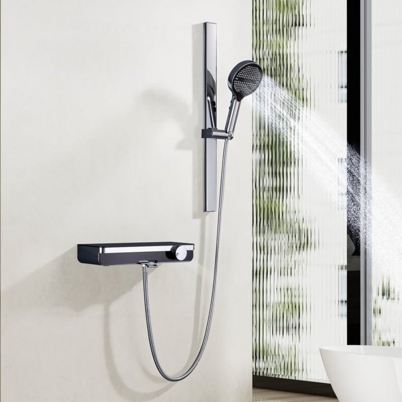 Wall-Mount Shower Faucet Set with 3 Spray Modes Chrome
