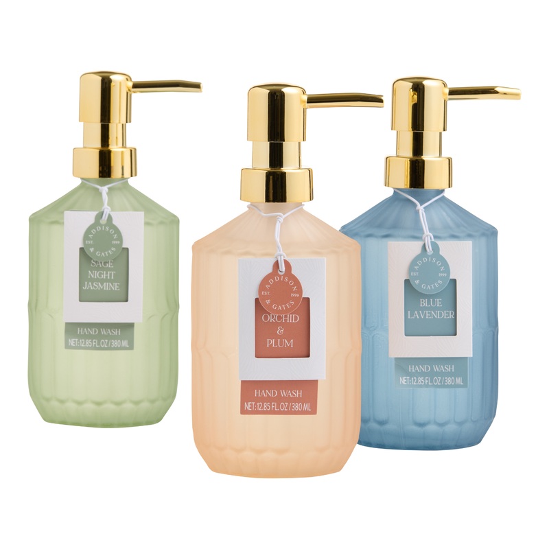Soft Frosted Ribbed Glass Liquid Hand Soap