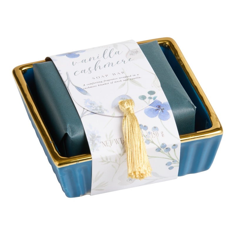 Winter Flora Cashmere Vanilla Bar Soap with Soap Dish
