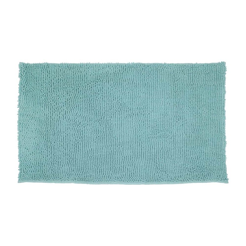 Resort Collection Plush Shag Chenille Aqua 17 in. x 24 in. Bath Rug YMB001931