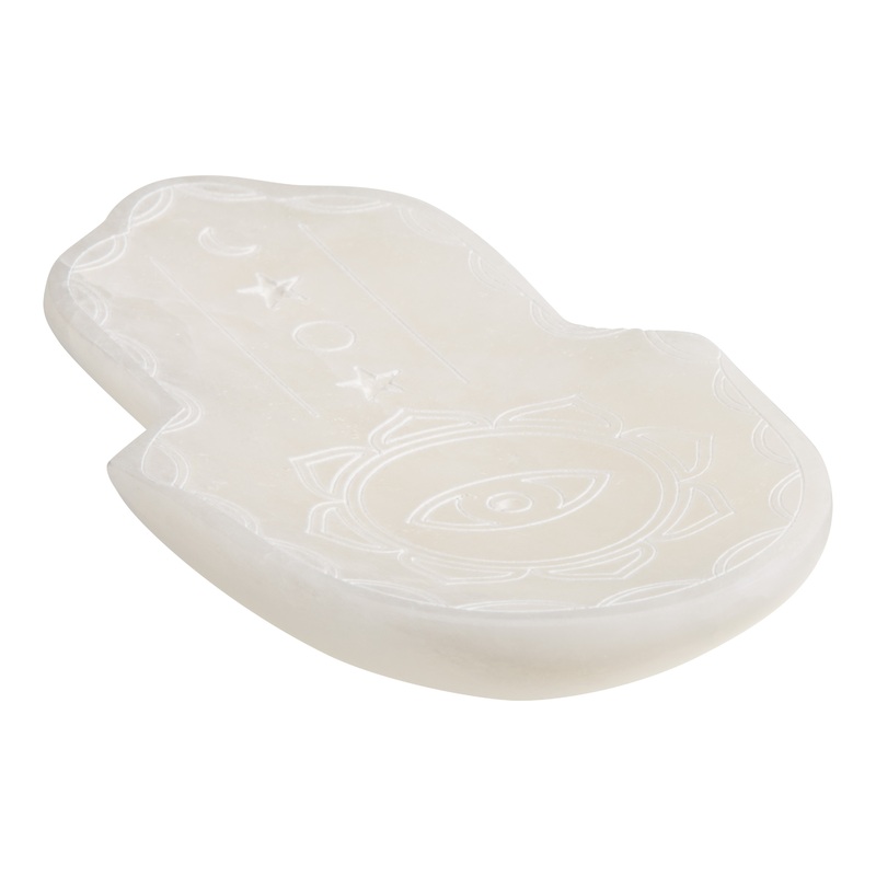 White Alabaster Hamsa Hand Soap Dish