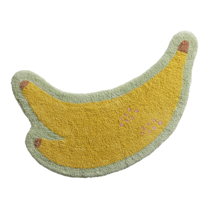 Yellow And Light Blue Gone Bananas Shaped Bath Mat