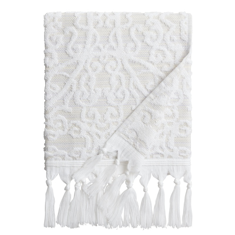 Serena Taupe Sculpted Medallion Bath Towel