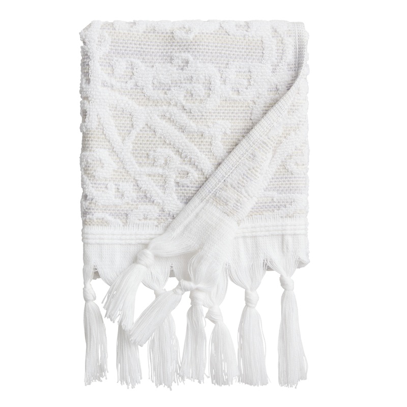 Serena Taupe Sculpted Medallion Hand Towel