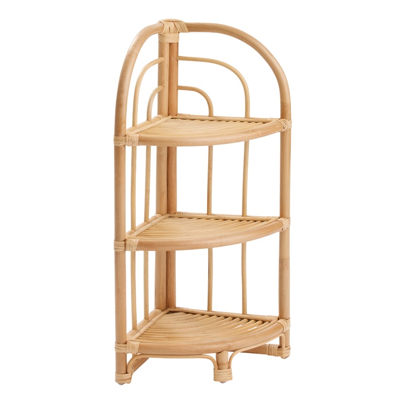 Shelton Natural Rattan Corner Shelf