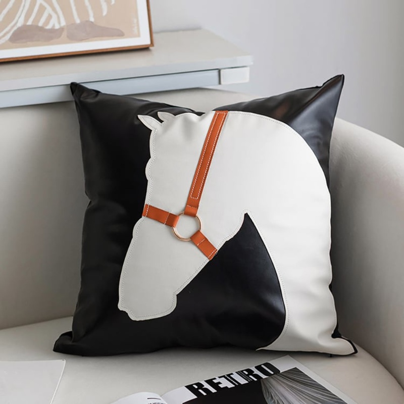 18 x 18 inches Modern Horse Head Decorative Throw Pillow Cover Cushion Cover Protector