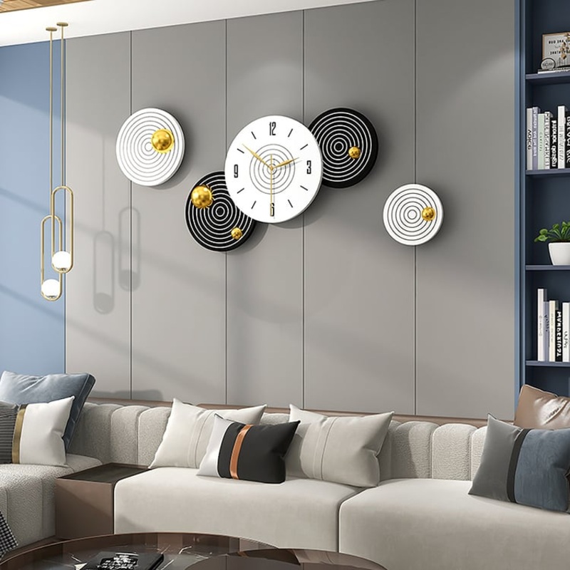 20.5″ Modern 3D Round Black & White Wall Clock