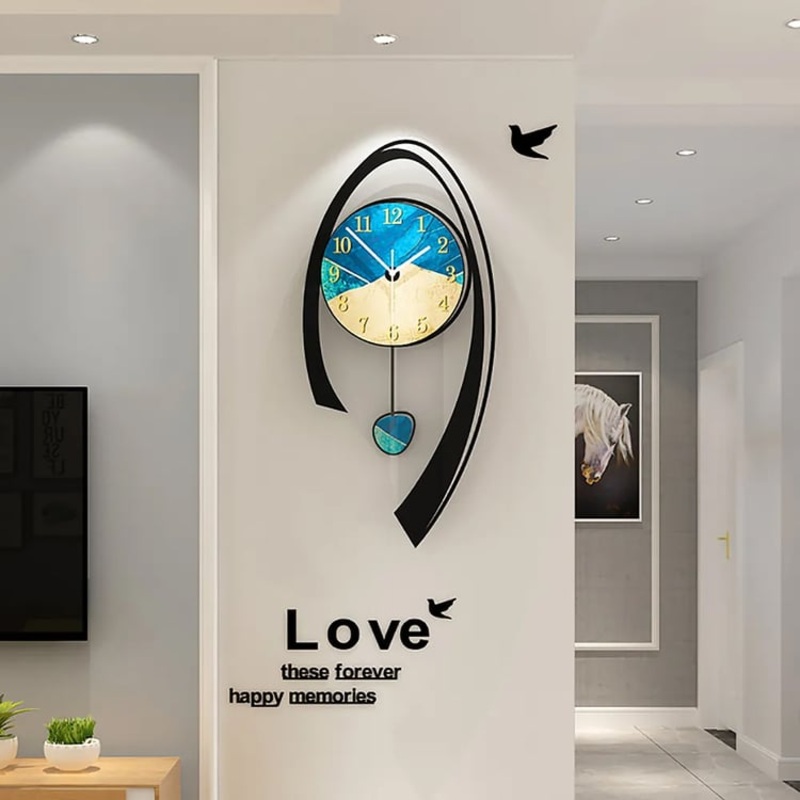 24.8″ Multi-Color Modern Acrylic Wall Clock Decor Home Hanging Art Living Room Bedroom