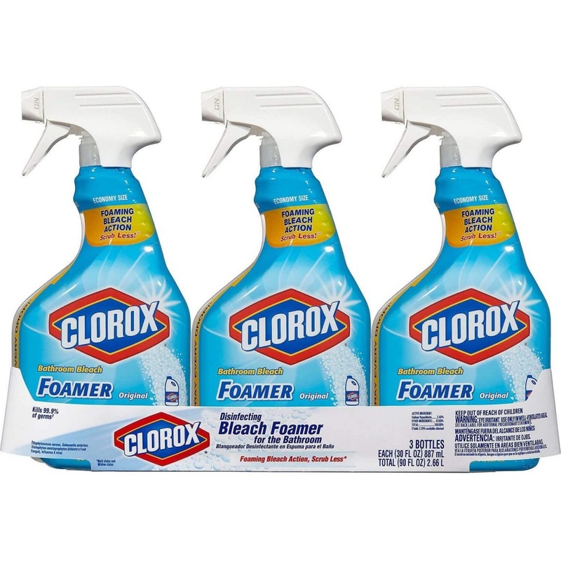 Clorox Bleach Foamer Bathroom Spray, 30 oz., Pack of 3