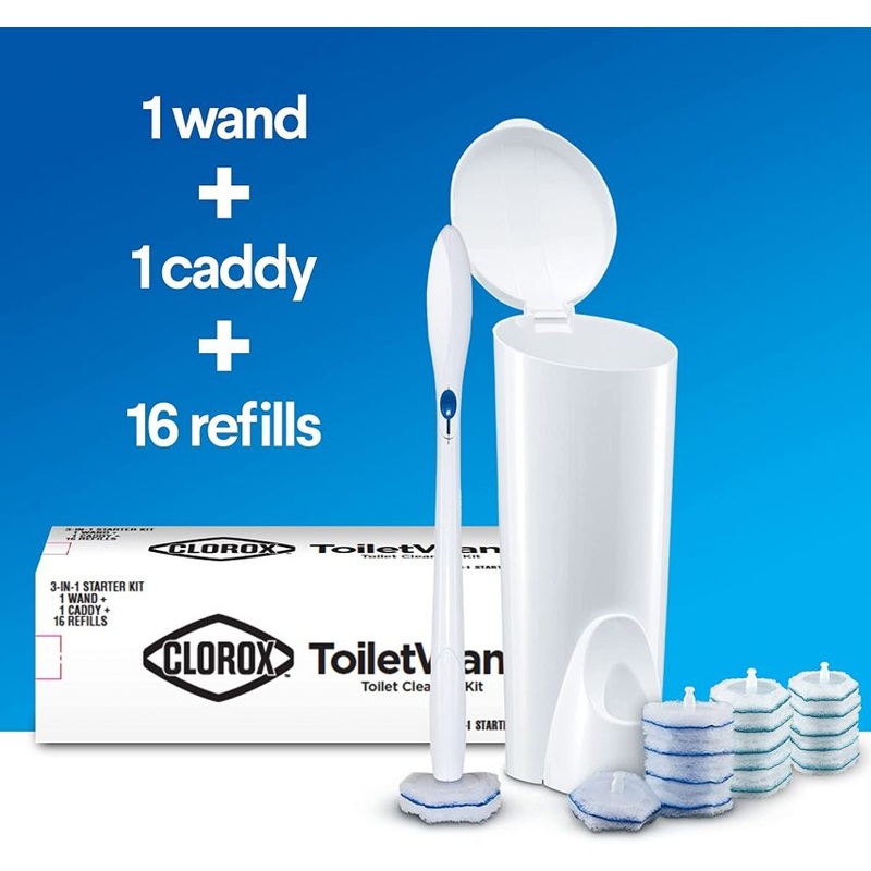Clorox ToiletWand Disposable Toilet Cleaning System, 16 Disinfecting ToiletWand Refill Heads