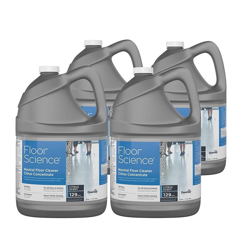 Diversey CBD540441 Floor Science Professional Neutral Floor Cleaner, 1 Gallon Concentrate, (4 Pack)