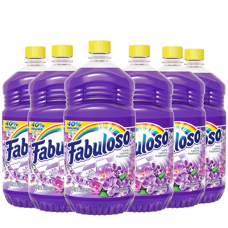 Fabuloso All Purpose Cleaner, Lavender, Bathroom Cleaner, 56 Fluid Ounce (Pack of 6)