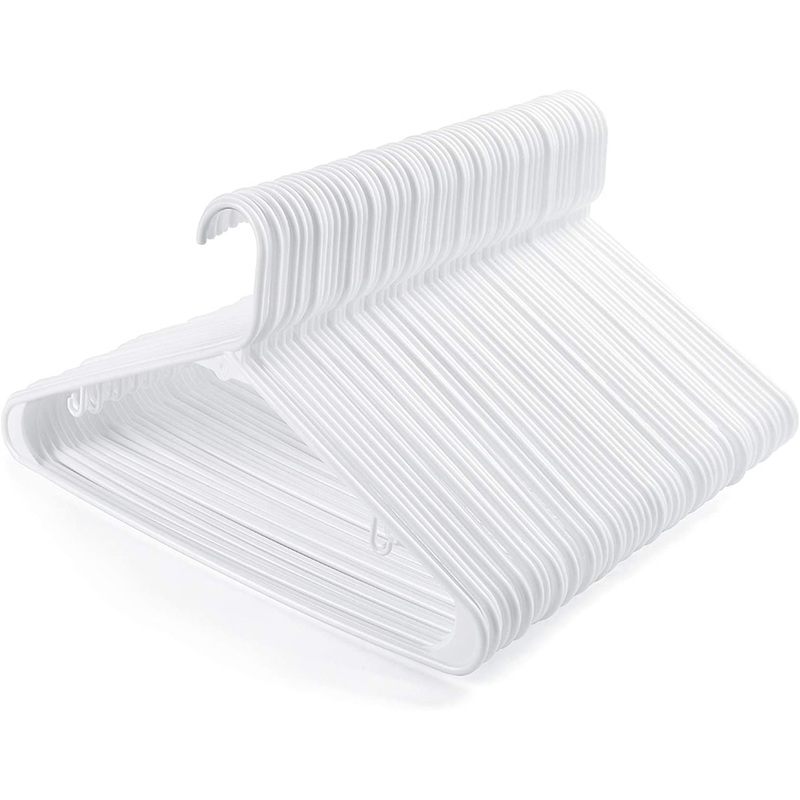 HOUSE DAY Plastic Hangers 60 pack, White