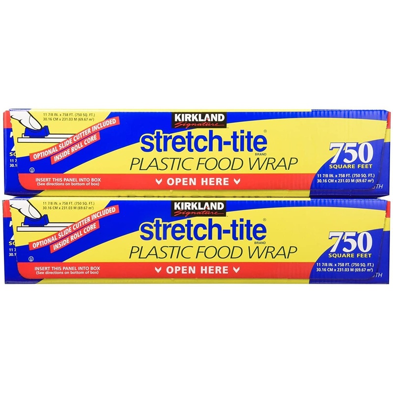 Kirkland Signature Stretch-Tite Plastic Wrap  11 7/8 x750 feet  2 pk