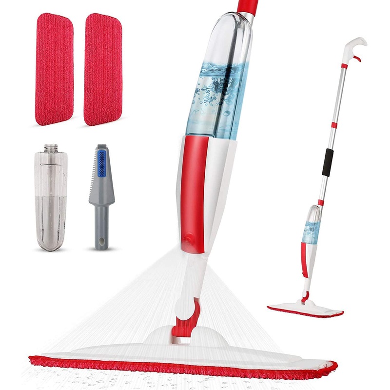 Mops for Floor Cleaning Wet Spray Mop with a Refillable Spray Bottle and 2 Washable Microfiber Pads